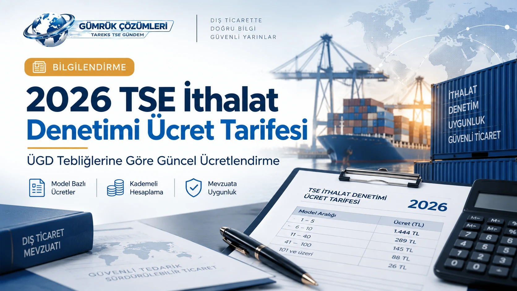 2026 TSE İthalat Denetimlerinde Ücret Tarifesi